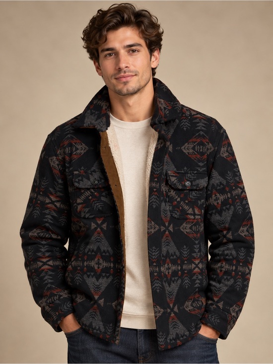 Jachs Other - JACHS New York Men’s Aztec Sherpa-Lined Jacket, Size L